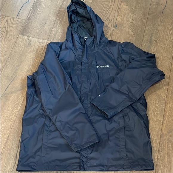 Columbia Other - Men’s Columbia Lightweight Rain Jacket Hood XL Tall Black